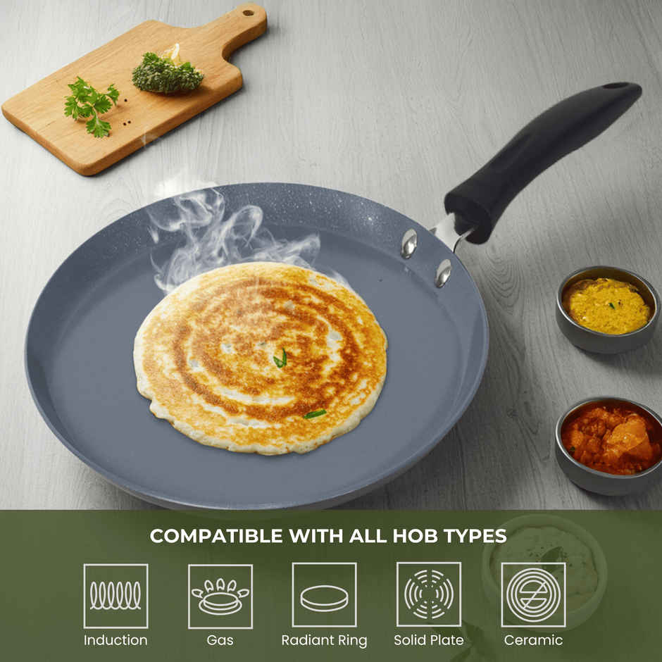 Tower Cerasure Non-Stick Tawa | 30 cm | Gas & Induction Compatible