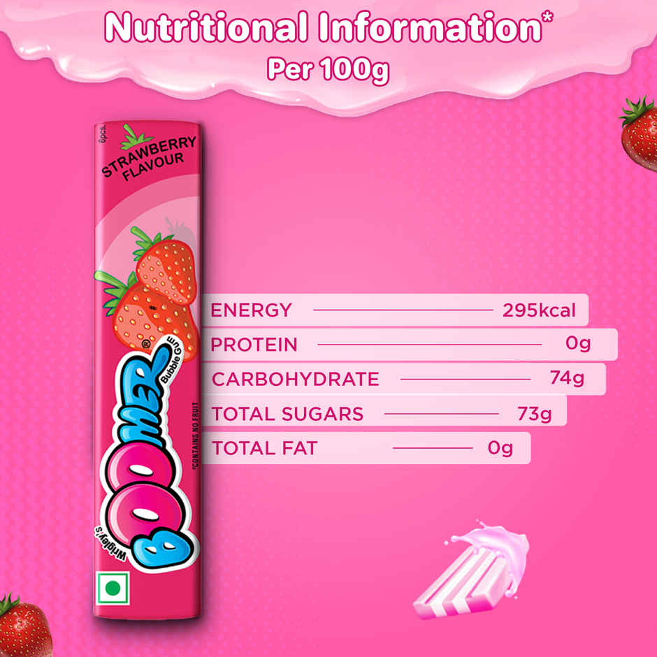 Boomer Strawberry Flavoured Chewing Gum
