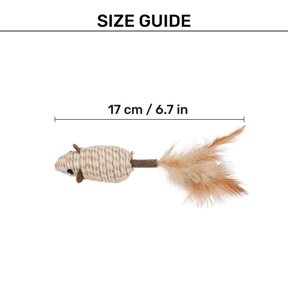 TLC Wiggle Mouse Matatabi Toy for Cats Beige