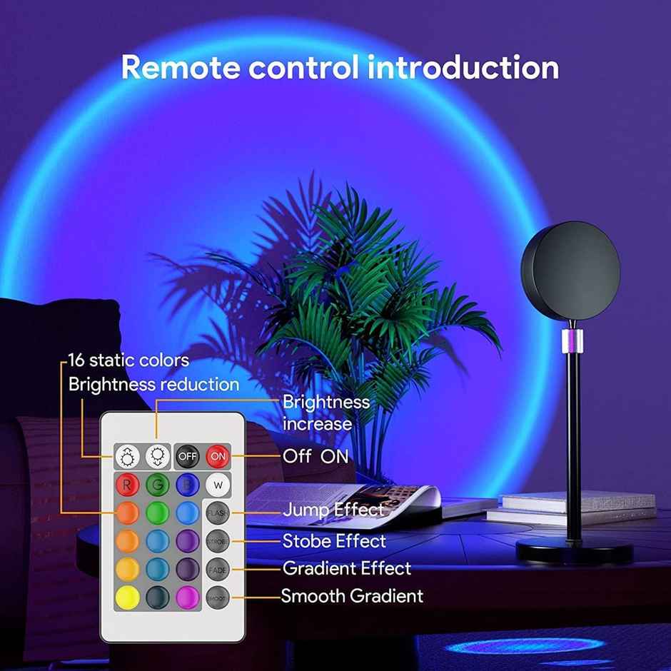 Desidiya Sunset Lamp Projection: Romantic 16 Colors Changing Night Light With Remote For Family A
