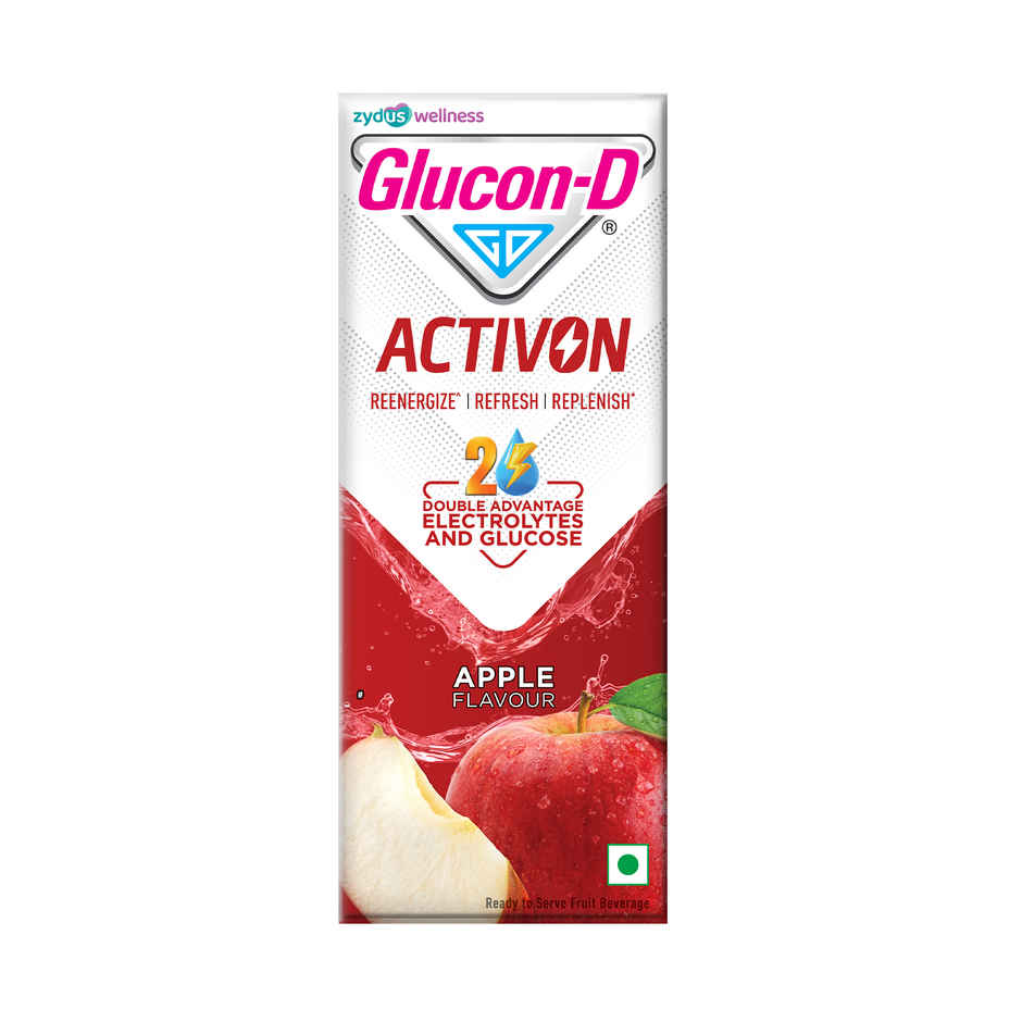 Glucon-D Activon Electrolyte Energy Drink | Apple Flavour