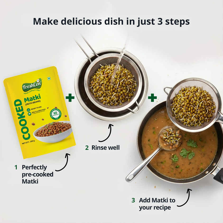 Freshcon Cooked Matki | Moth Beans