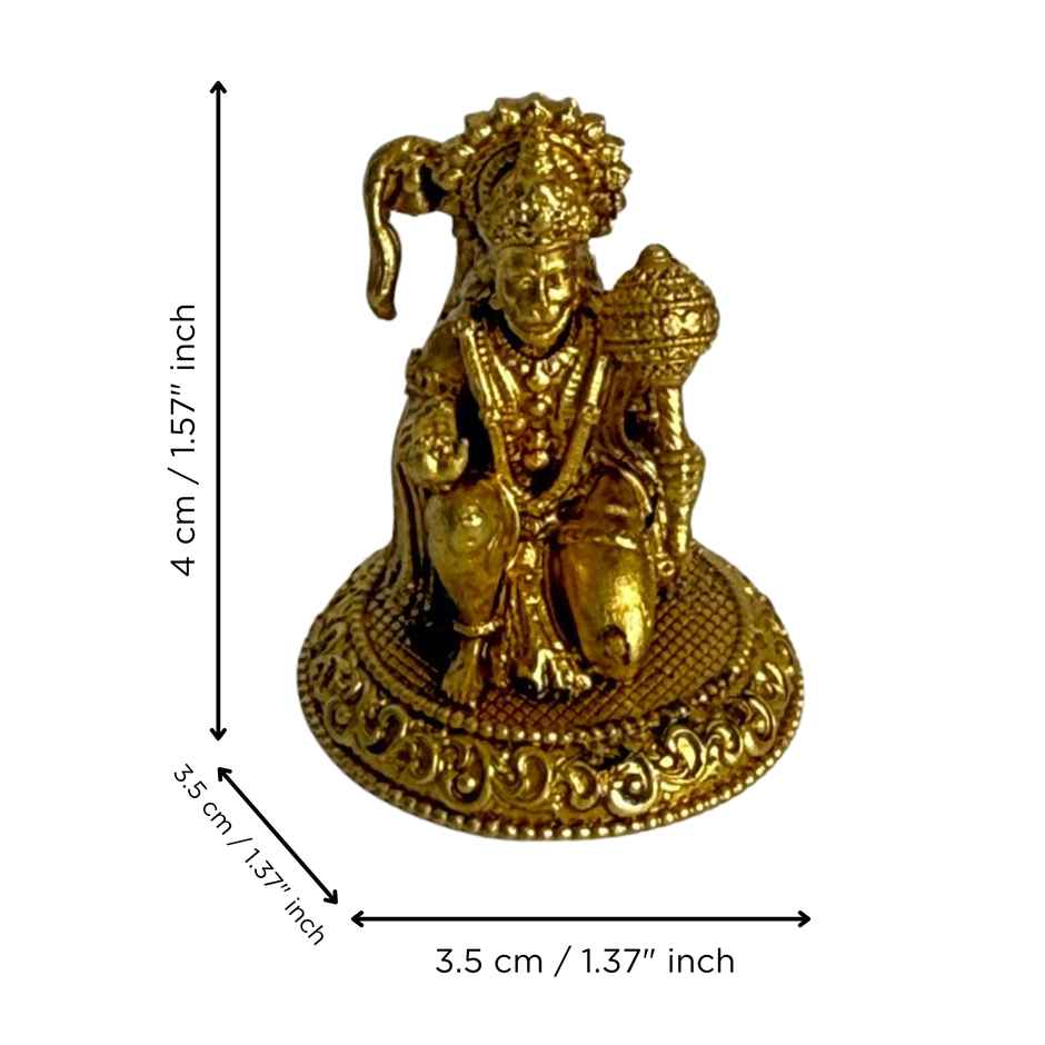 Gold Brass Hanuman Idol for Daily Pooja Rituals Home Temple | eCraftIndia