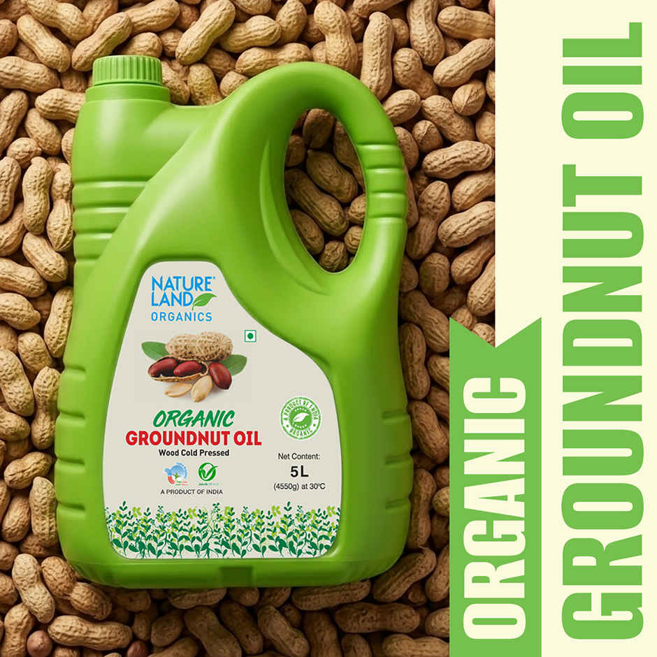 Natureland Organics Groundnut (Peanut) Cold Pressed Oil | Healthy Cooking Oil
