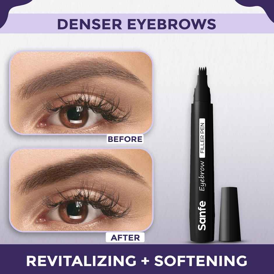 Sanfe Eyebrow Filler Pen Enhancer, Waterproof, Long-Lasting Finish For Denser Eyebrows - Brown