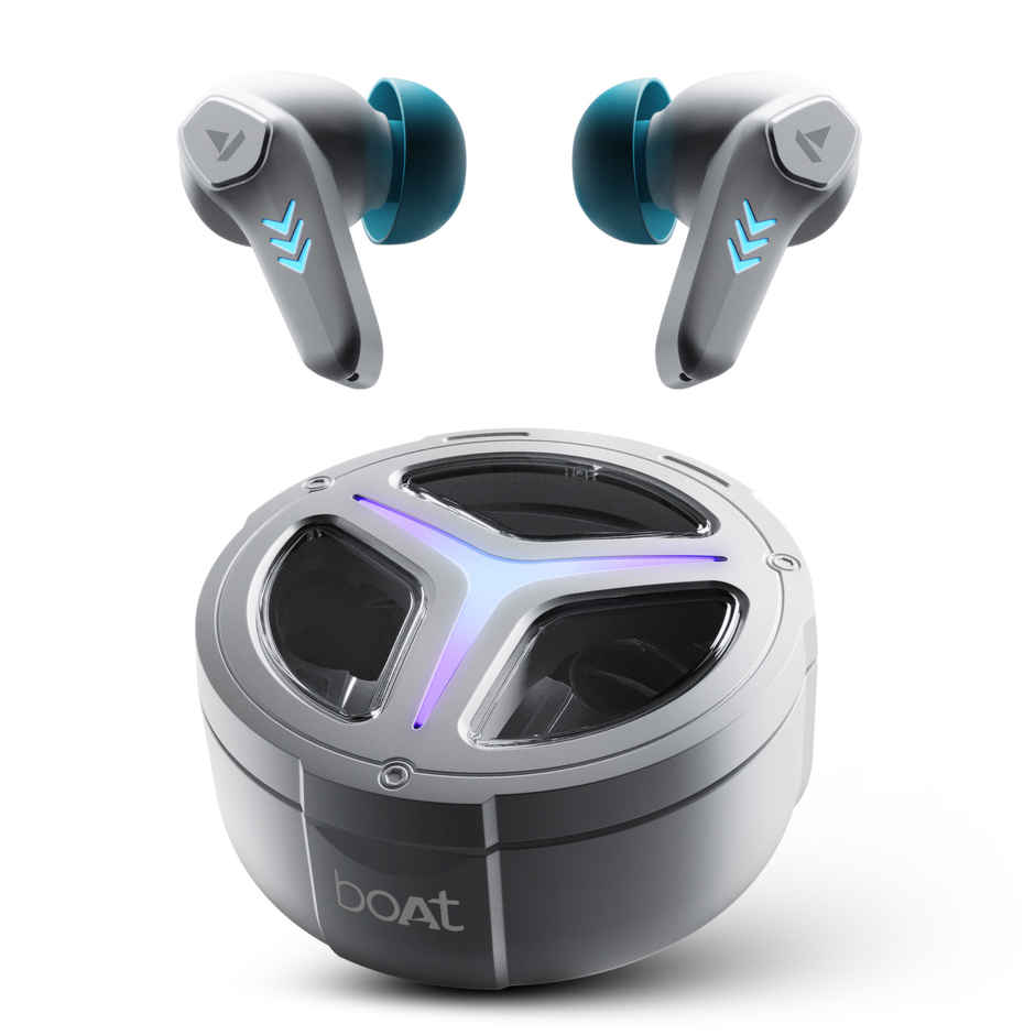 boAt Immortal 171 TWS Earbuds w/ Beast Mode(40ms Low Latency), 40 Hours Playback & RGB Lights Bluetooth - Grey