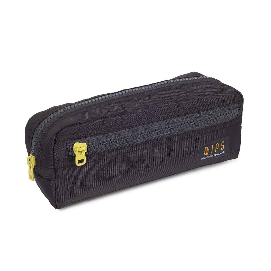 Qips Polyster Zip Closure Solid Pencil Bag | 6029K-Qips