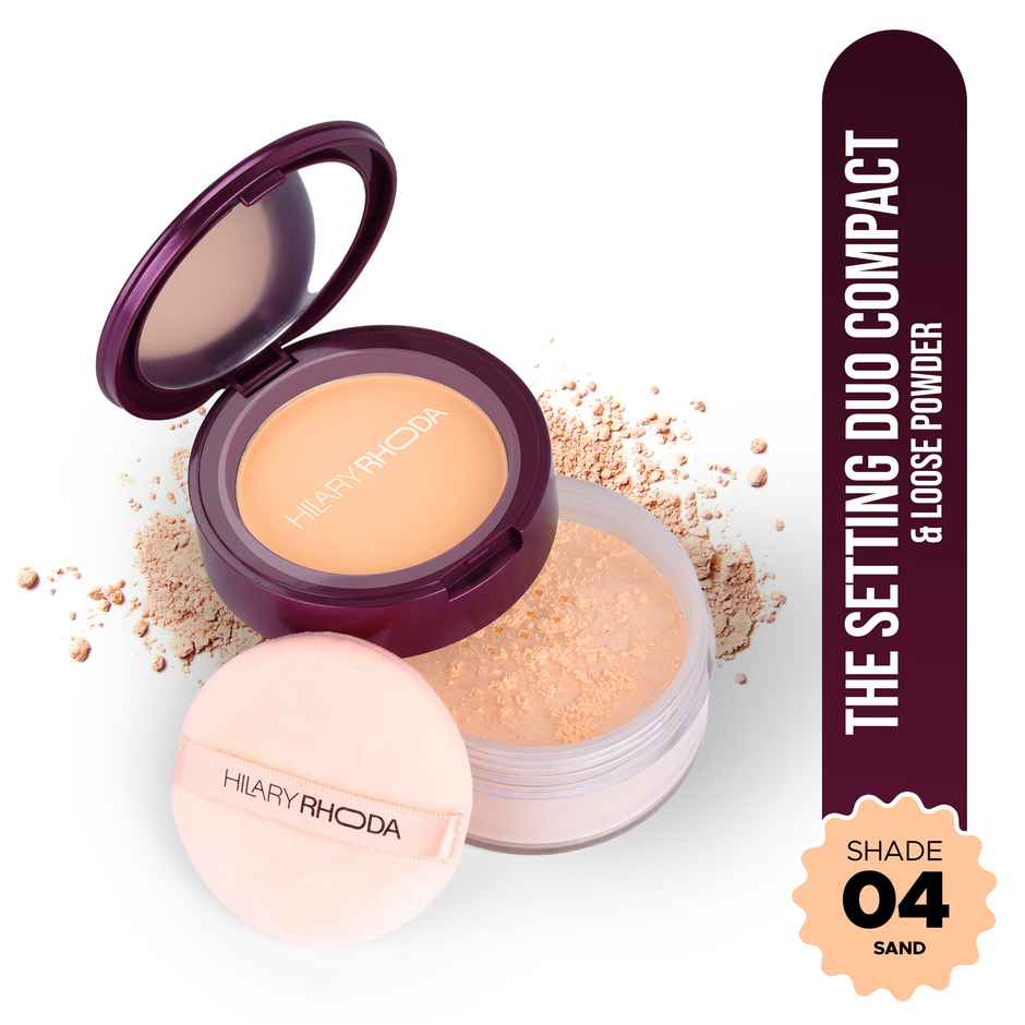 Hilary Rhoda The Setting Duo Compact & Loose Powder | 2-in-1 | Sand - Shade 04