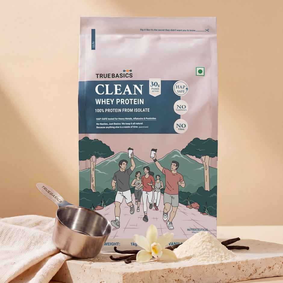 TrueBasics Clean Whey Pure Protein Isolate Powder (Vanilla)