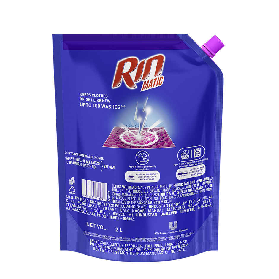 Rin Matic Front Load Detergent Liquid | Pouch