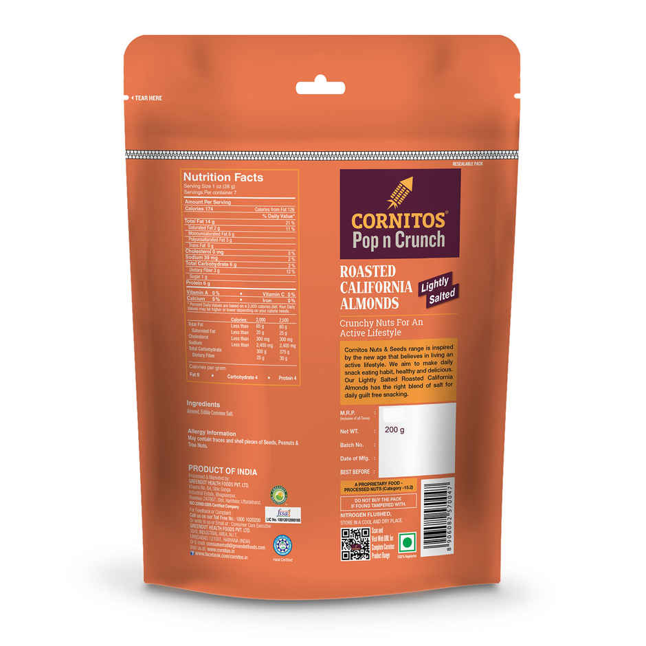Cornitos Roasted California Almonds | Lightly Salted