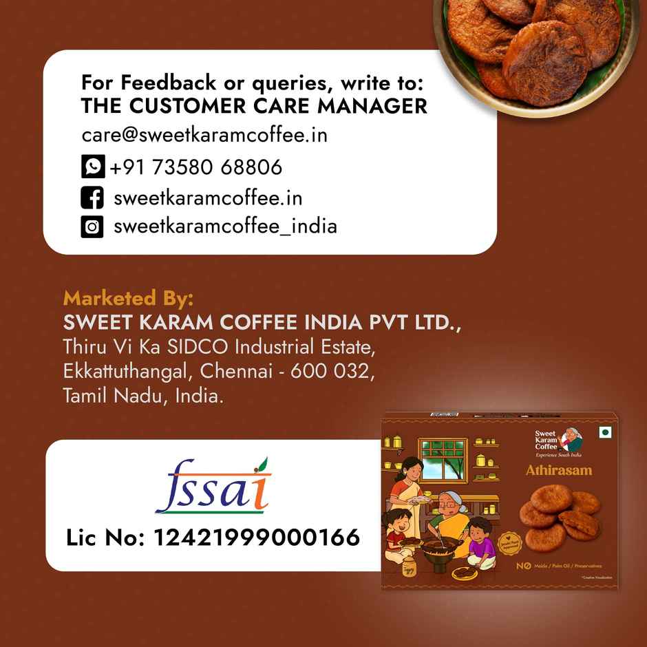 Sweet Karam Coffee Classic Athirasam | No Preservatives | No White Sugar