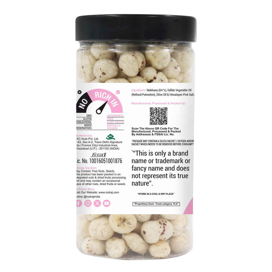 Nutraj Snackrite Roasted Makhana | Himalayan Pink Salt | Jar