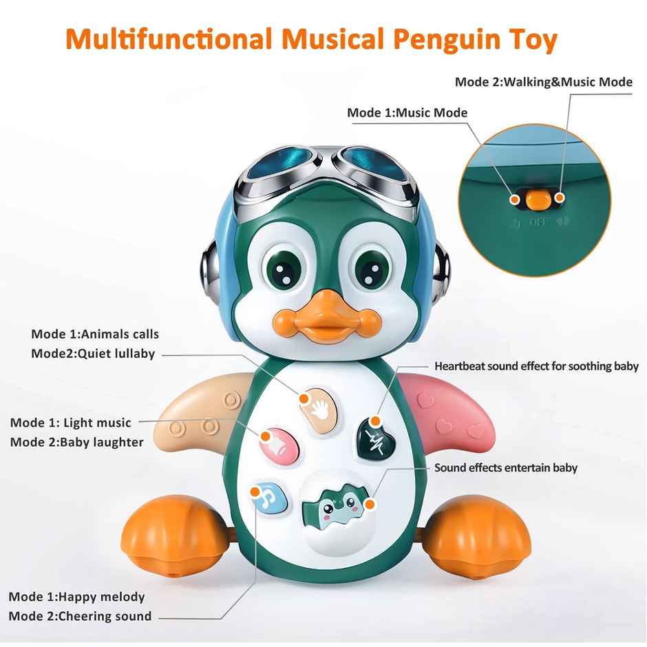Kidology Crawling Duck Musical Toy | Gift For 1-Year Babies & Toddlers - Blue