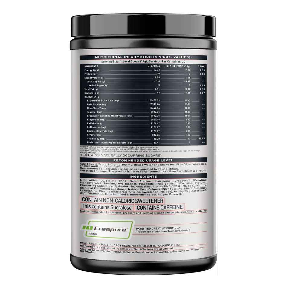 MuscleBlaze Pre Workout WrathX, (Fruit Fury, 30 Servings)