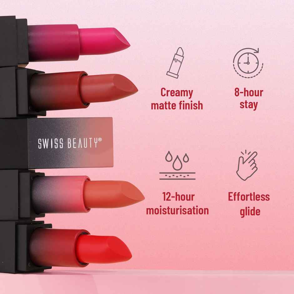 Swiss Beauty Hd Matte Lipstick - 13 First Love