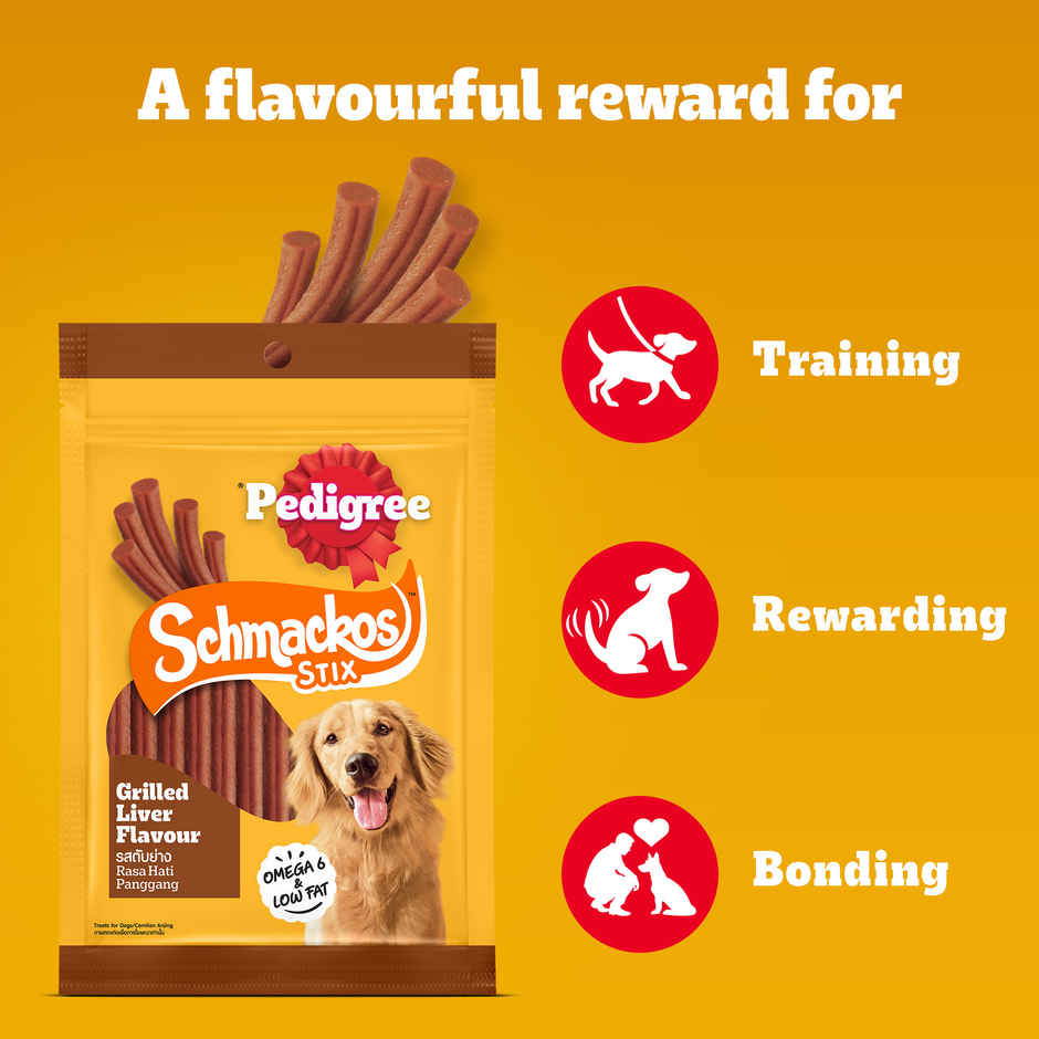 Pedigree Schmackos Stix Adult Dog Treat Grilled Liver Flavour