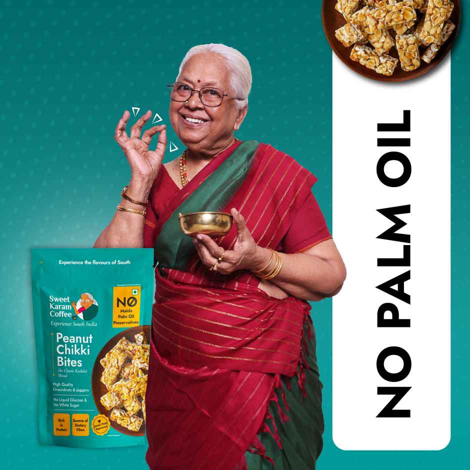 Sweet Karam Coffee Peanut Chikki Bites - No White Sugar, No Liquid Glucose