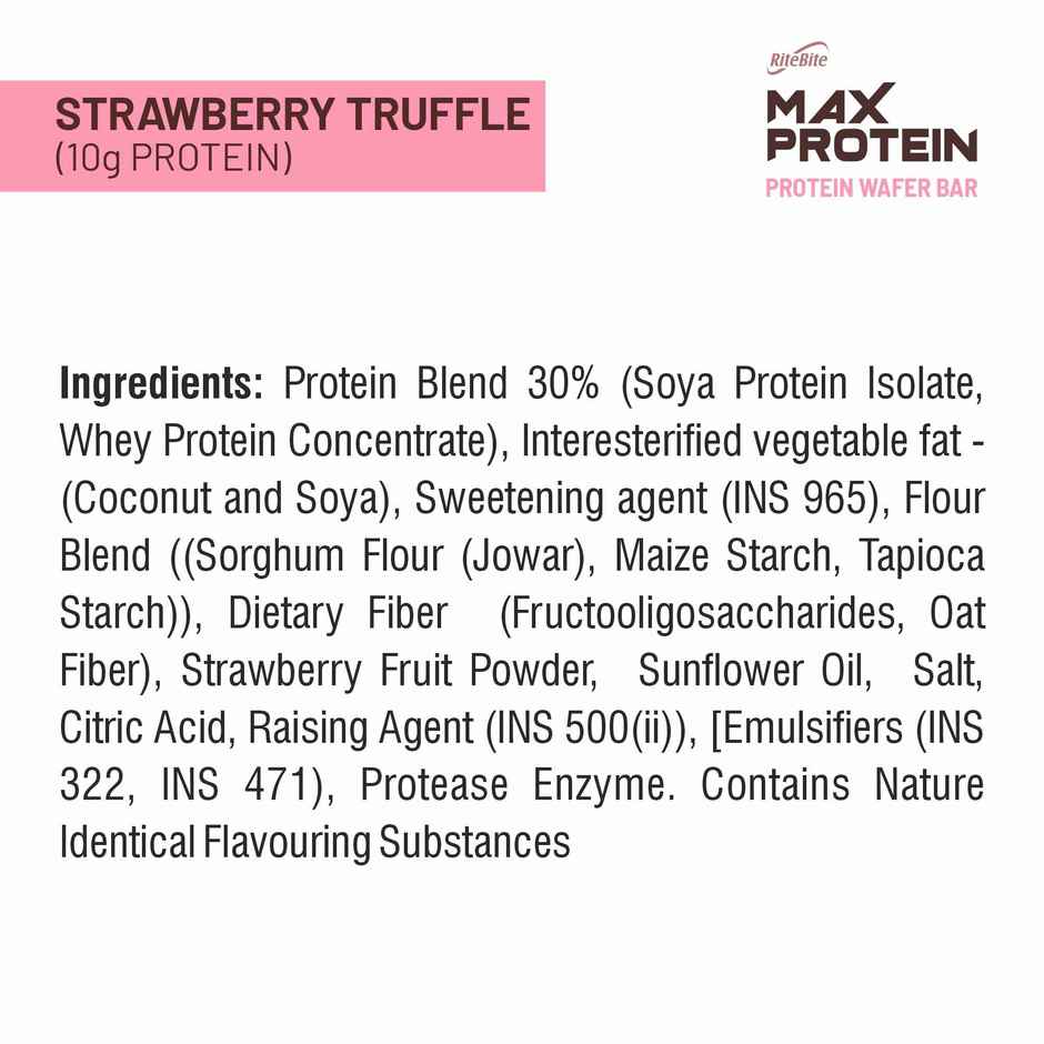 RiteBite Max Protein Strawberry Truffle 10g Protein Millet Wafer Bar
