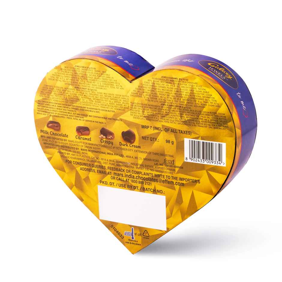 Galaxy Jewels Valentine's Day Chocolate Pack of 4 Imported Flavors