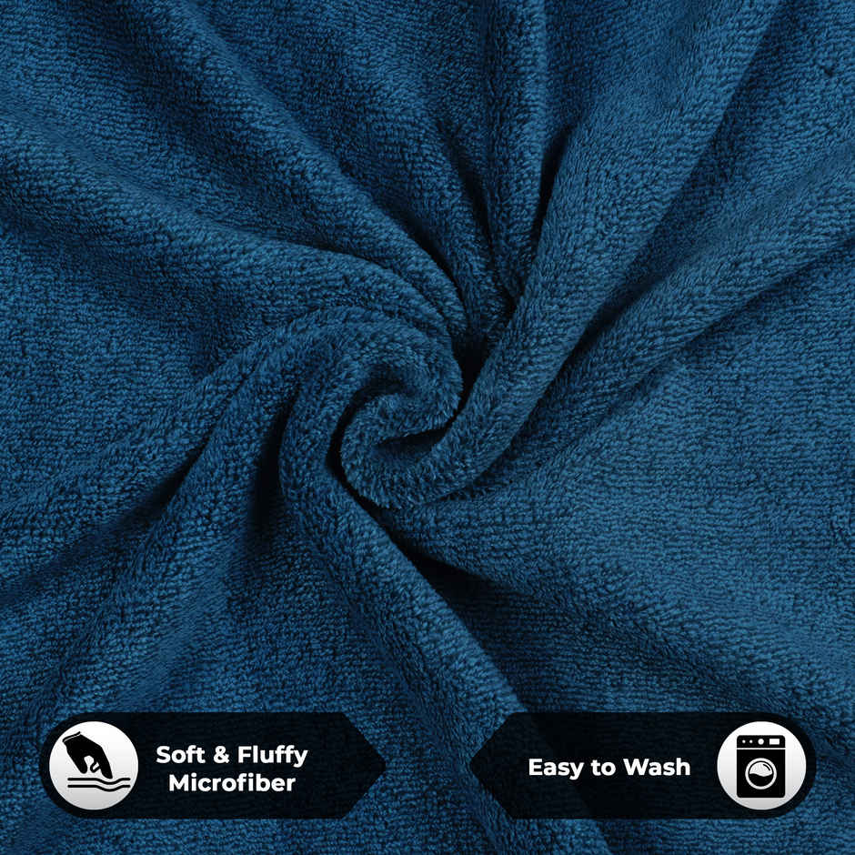 Story@Home Microfiber Towels | Solid Bath Towel | 400 GSM | XL | Blue