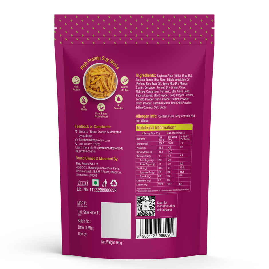 Protein Chef Double Protein Soya Sticks Healthy Snacks