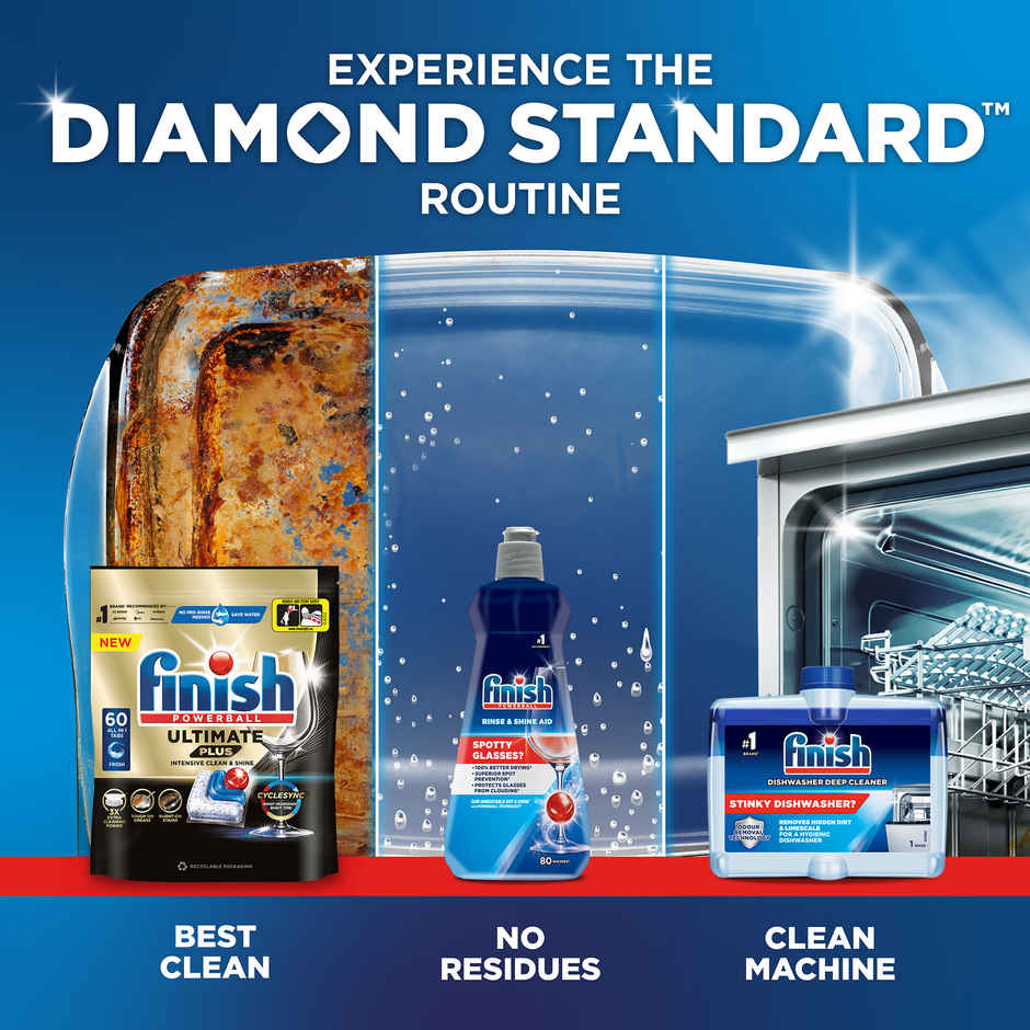 Finish Powerball Ultimate Plus Dishwasher Tablets | Best ever Clean & Shine