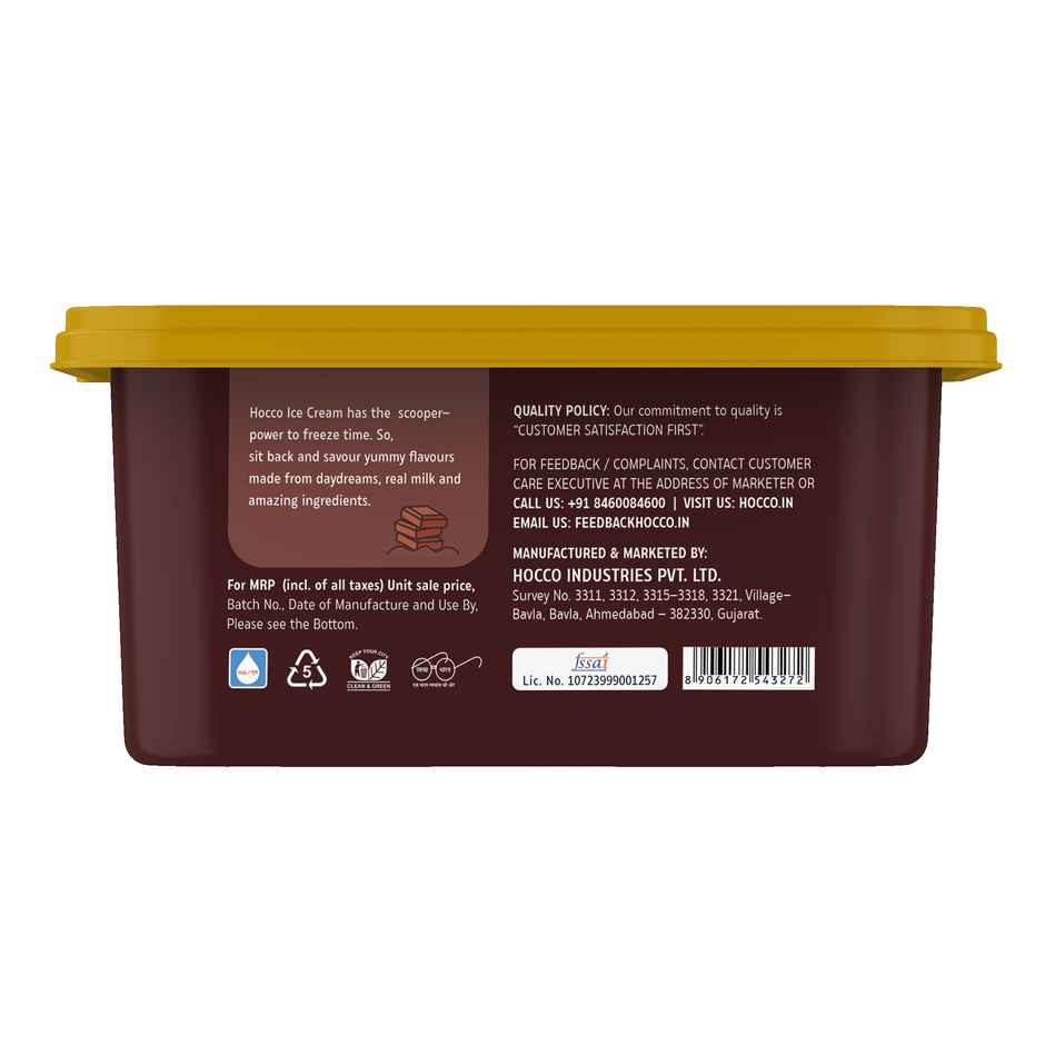 Hocco Belgian Choconut Ice Cream Tub | Nutty & Creamy