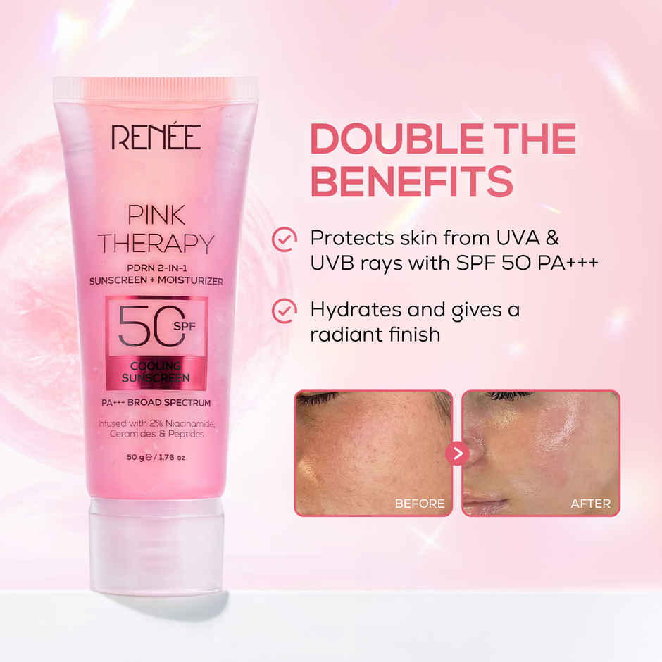 Renee Pink Therapy PDRN 2-In-1 Sunscreen + Moisturizer - Buy at ₹499 ...
