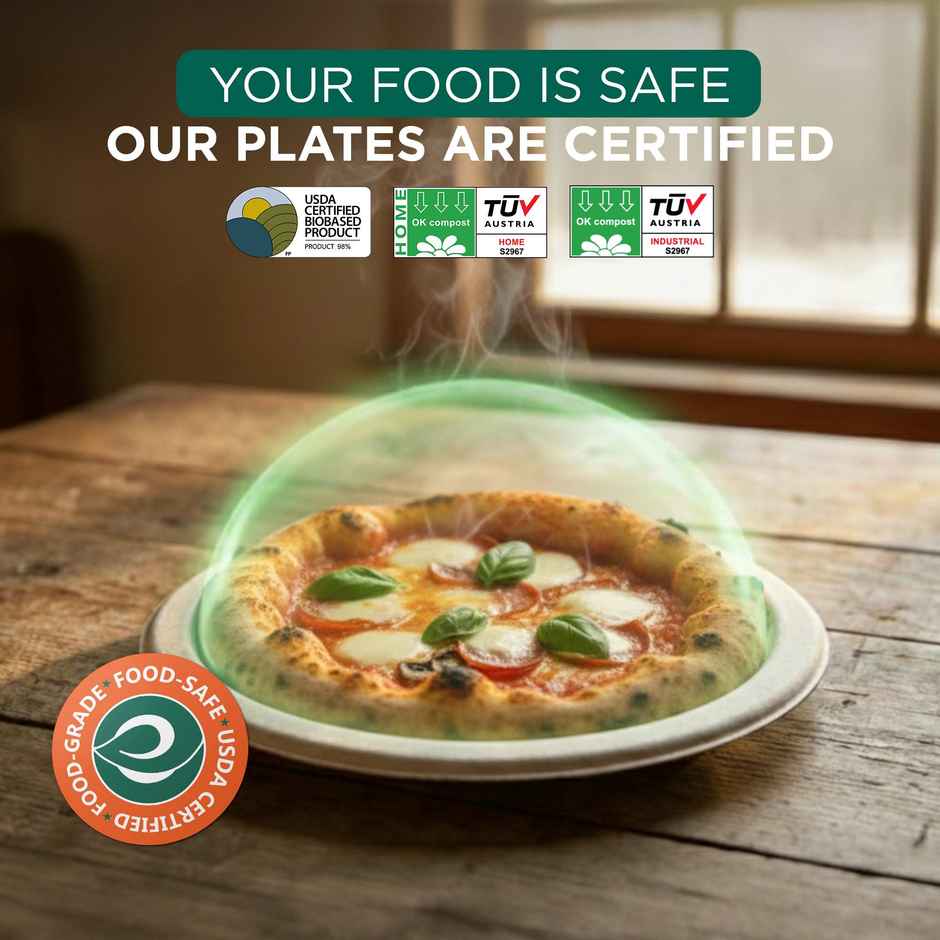ECO SOUL | Bagasse Disposable Plates | 12 Inch | Round | 10 Count
