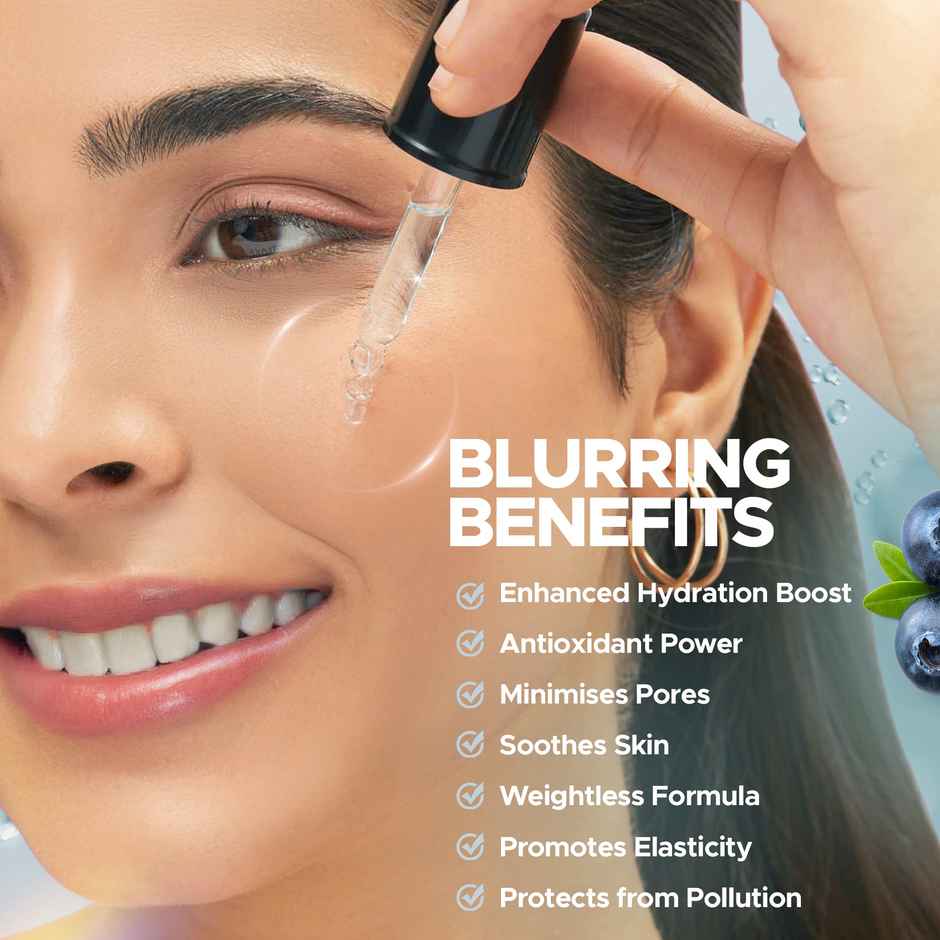 Hilary Rhoda Smooth Blur Primer Serum | Pore Minimising Serum for Face | Blueberry - Shade 02