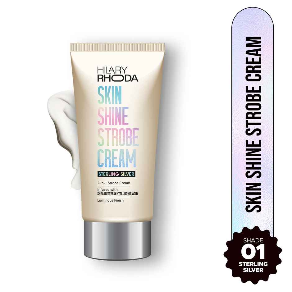 Hilary Rhoda Skin Shine Strobe Cream | Highlighter & Moisturiser | Sterling Silver - Shade 01
