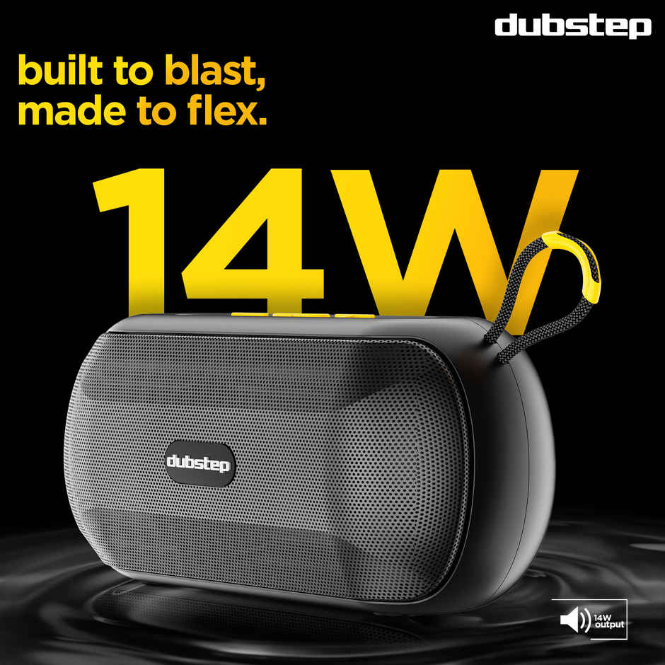 Dubstep Pop 1400 With 14W Output, 16 Hrs Playtime, TWS Pairing Wireless Bluetooth Speaker Black