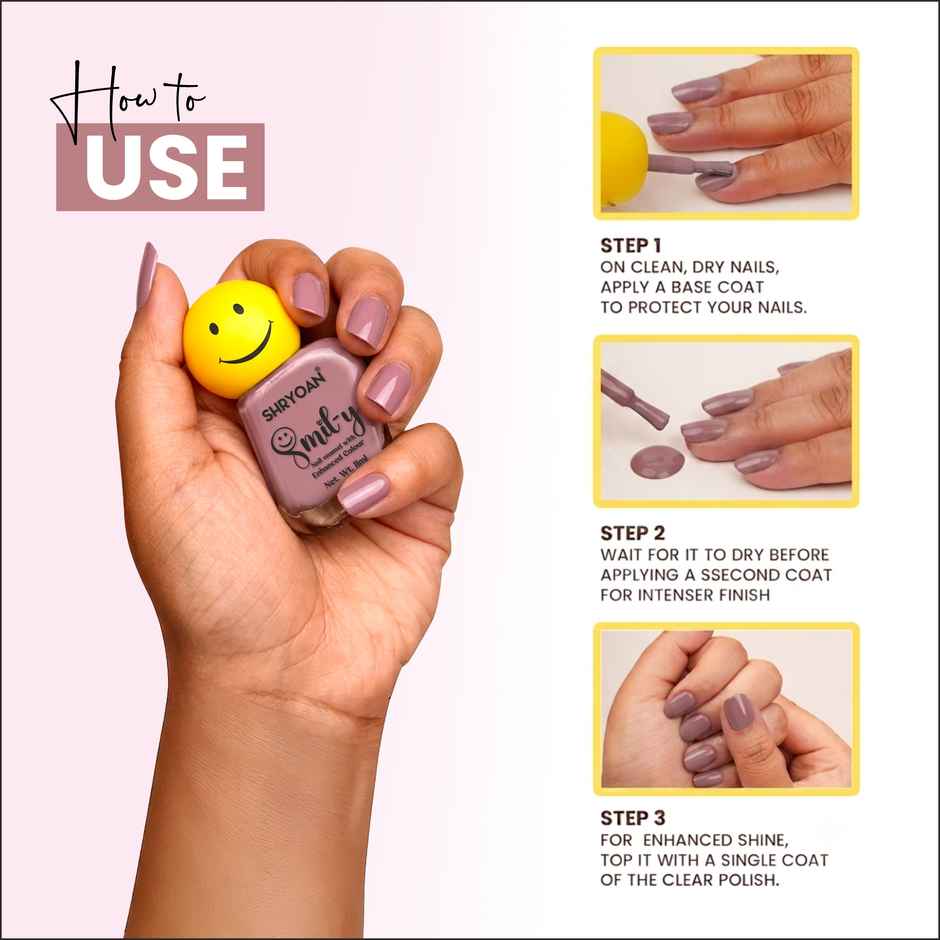 Shryoan Smily Nail Enamel with Enhanced Colour | Dusty Lavender