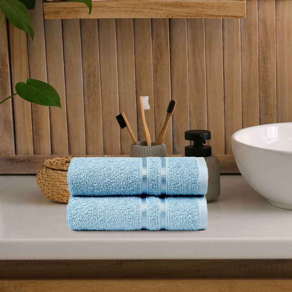 Mytrident Cotton Hand Towel | 400 GSM | Gym Towel Set - Cool Blue