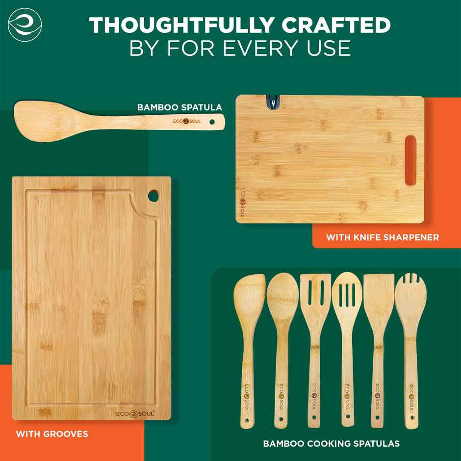 ECO SOUL Set of 3 | Bamboo Cooking Utensils