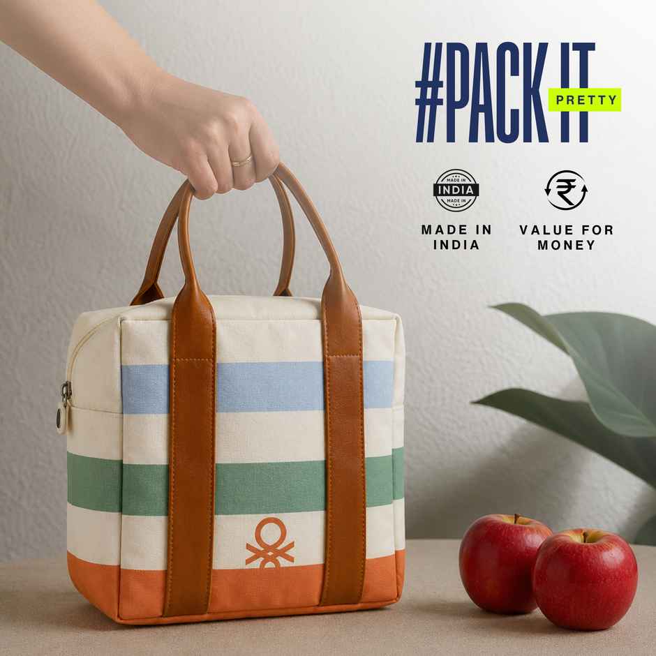 United Colors of Benetton Lunch Bag | Polyester | With Back Pocket | Multicolor