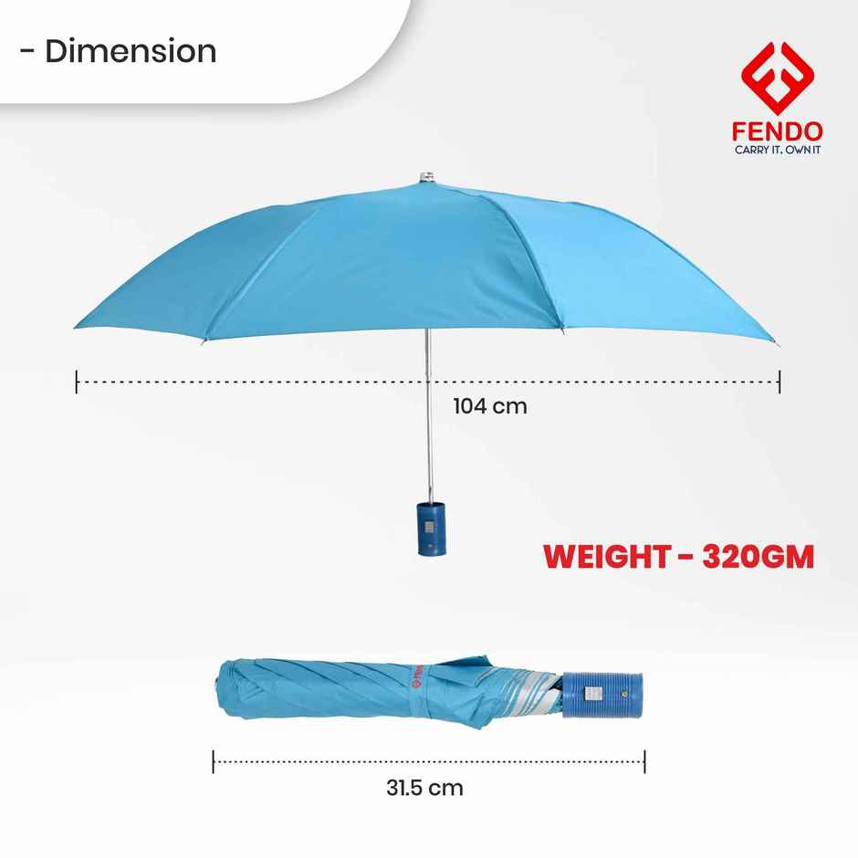 Fendo Yardley Umbrella Sky Blue | 21 Inch | 2 Fold