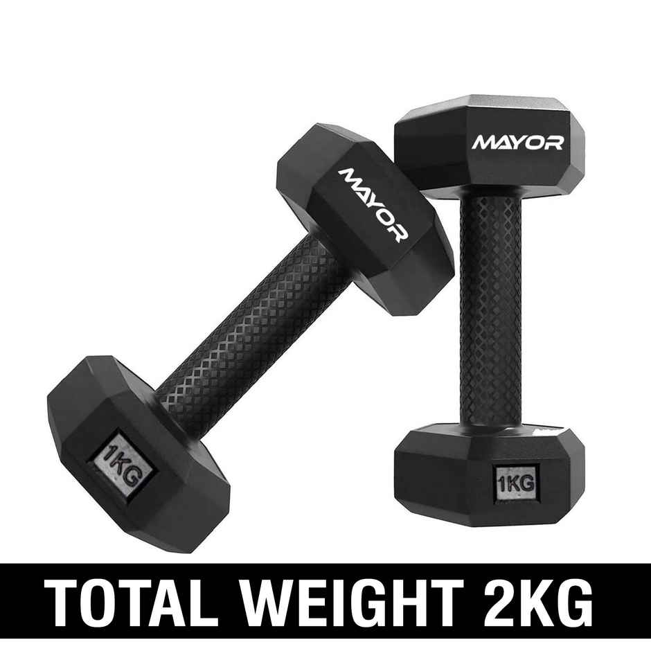 Mayor PVC Hexa Dumbbells Set | for Home Gym | Weight Training Fitness Dumbbells