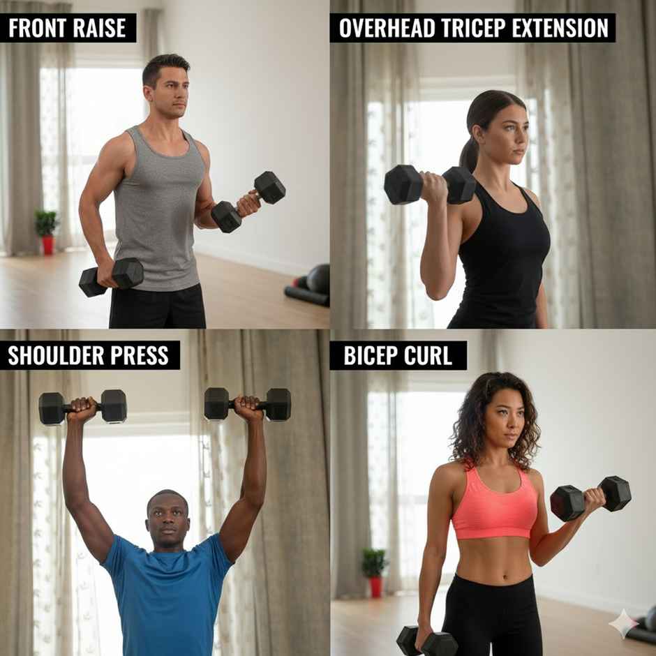 Mayor PVC Hexa Dumbbells Set for Home Gym | Weight Training Fitness Dumbbells
