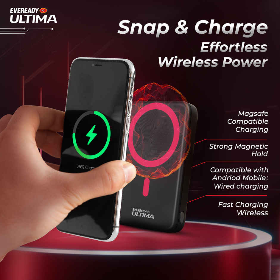 Eveready Ultima 10000 mAh Regular | Power Bank Compatible With Magsafe and Digital Display - PB31