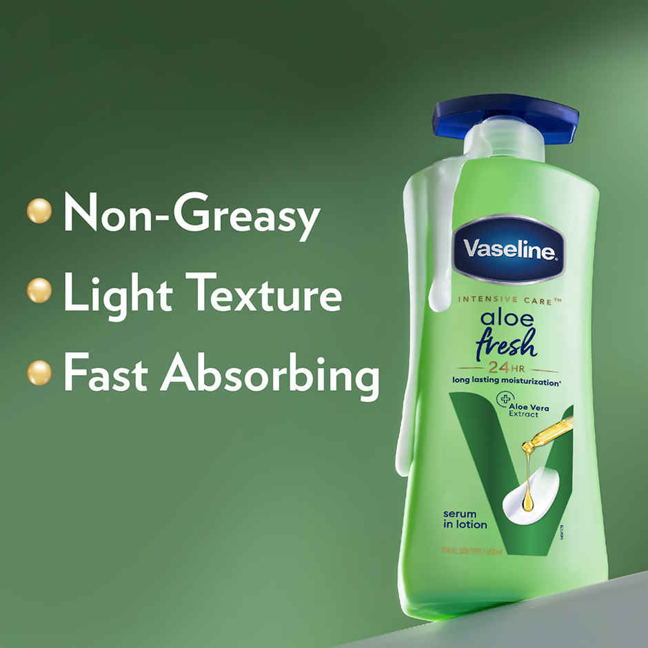 Vaseline Aloe Fresh Body Lotion,24 Hr Long Lasting Moisturisation With Aloe Vera Extract