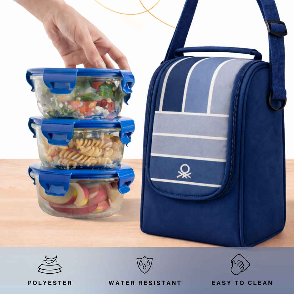 United Colors of Benetton Lunch Bag | Digital Print | Navy Blue