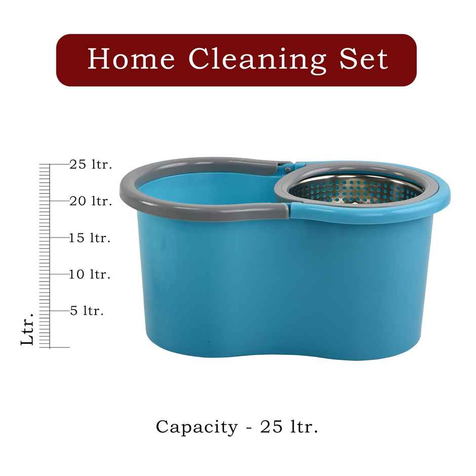 Kuber Industries Stainless Steel Spin Mop Bucket | Blue