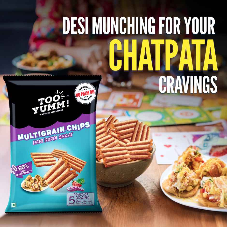 Too Yumm! Dahi Papdi Chaat Multigrain Healthy Chips High Protein Crunchy Crisps Combo   