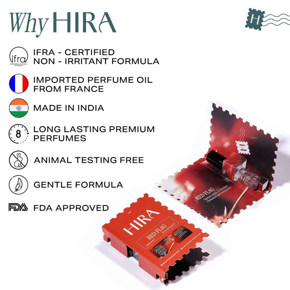 HIRA Red Flag Eau De Perfume Mini for Women with Tuberose & Patchouli Notes