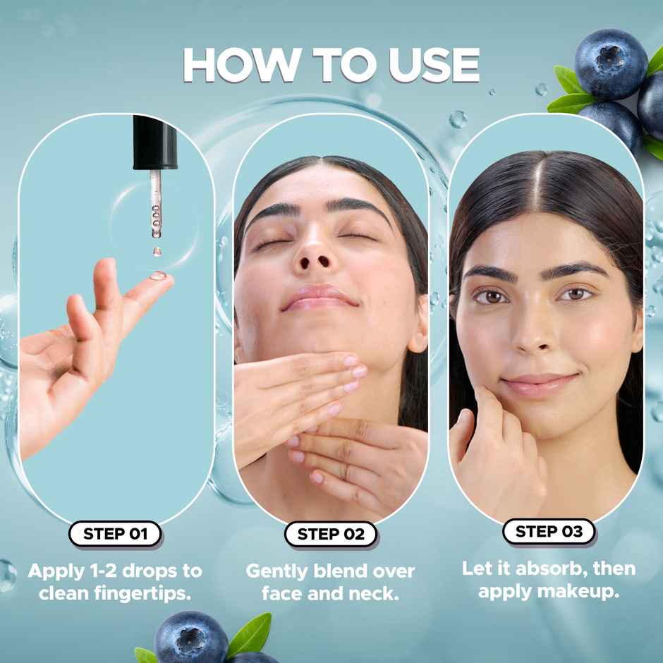 Hilary Rhoda Smooth Blur Primer Serum | Pore Minimising Serum for Face | Blueberry - Shade 02