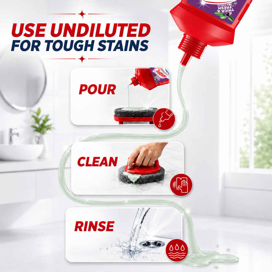 Harpic Floral Bathroom Cleaner Liquid | Removes Bathroom Stains