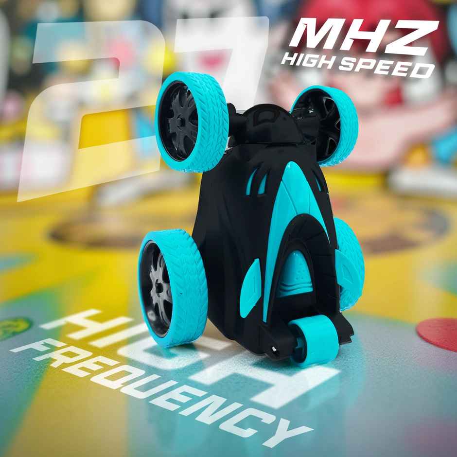 SEEDO Remote Control Car 1:24 , 27 MHz, USB Rechargeable, Fast Speed stunt Car | Turquoise Blue