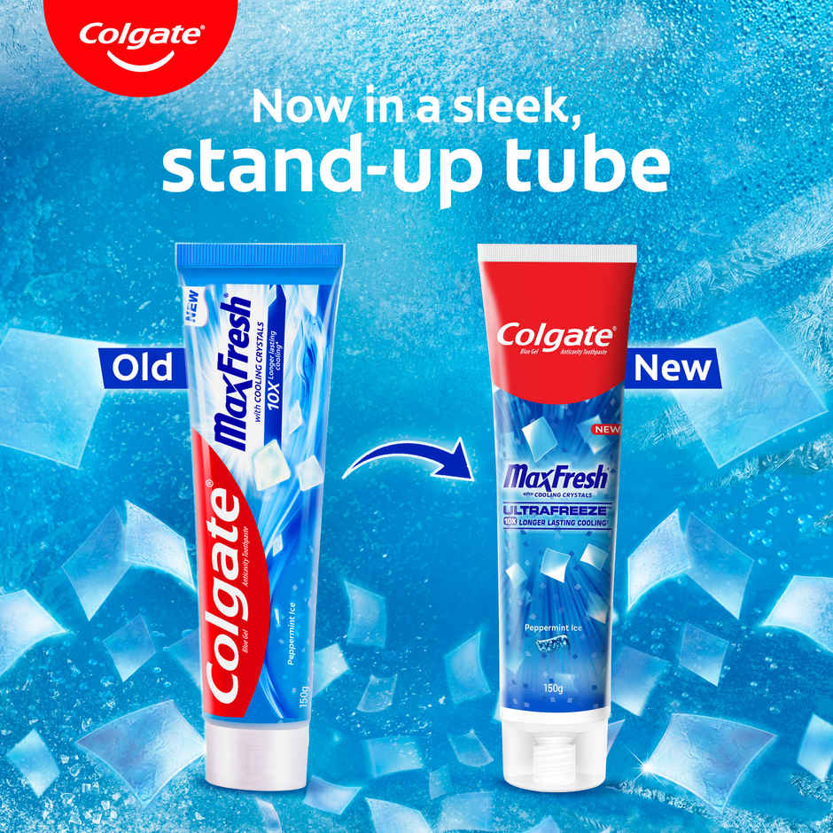 Colgate MaxFresh Toothpaste Blue Gel with Menthol for Super Fresh Breath Peppermint Ice